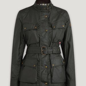 NEW Belstaff Trialmaster Jacket Waxed Cotton Olive - Black - NEW! (NY)